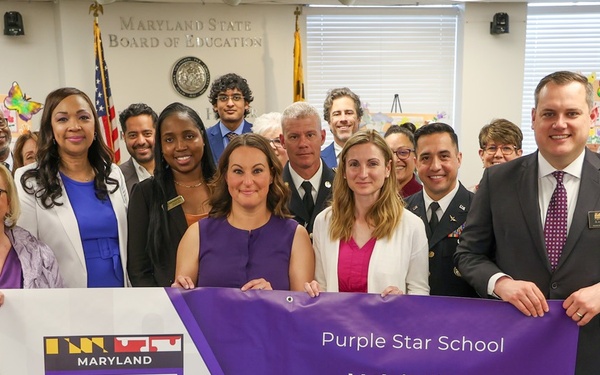 Fort Detrick's Feeder Middle School Earns First Maryland Purple Star Designation