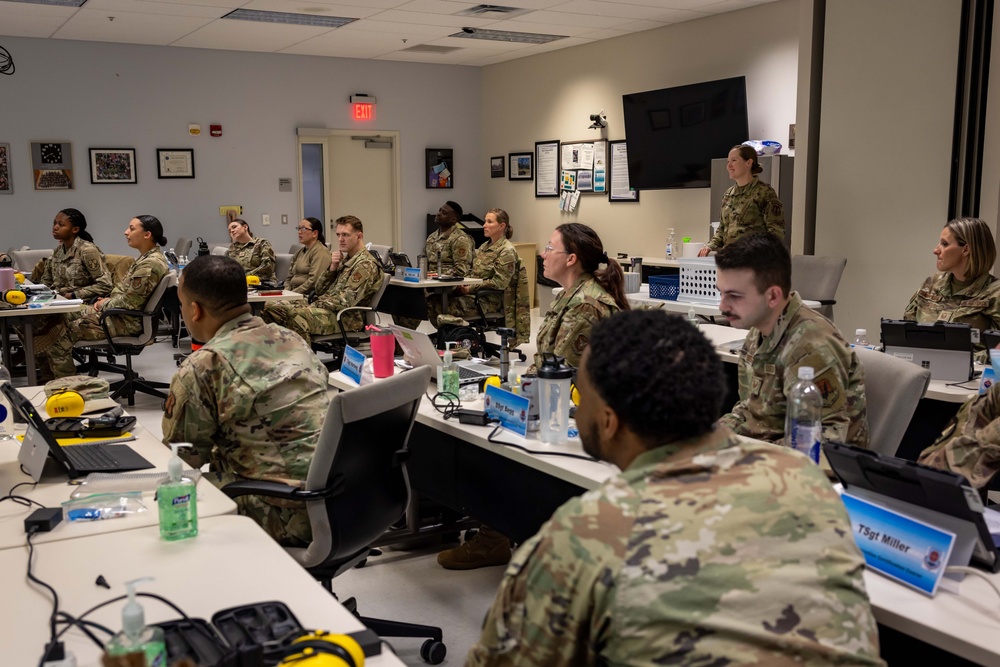 USAFSAM students practice hearing conservation techniques