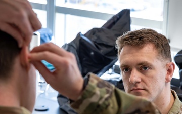 USAFSAM students practice hearing conservation techniques