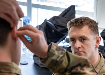 USAFSAM students practice hearing conservation techniques