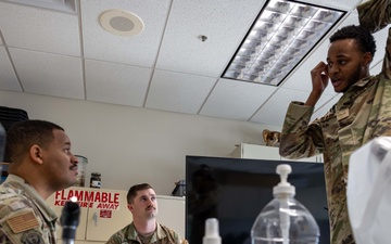 USAFSAM students practice hearing conservation techniques