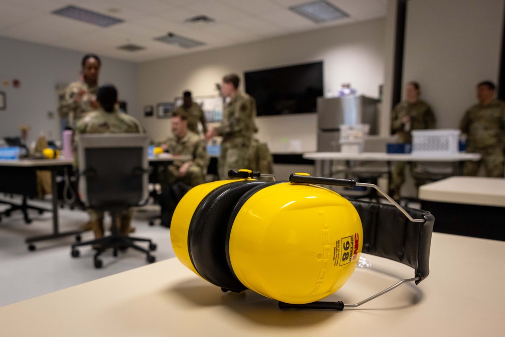 USAFSAM students practice hearing conservation techniques