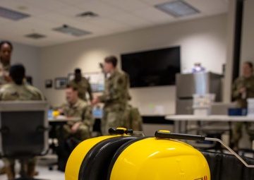 USAFSAM students practice hearing conservation techniques