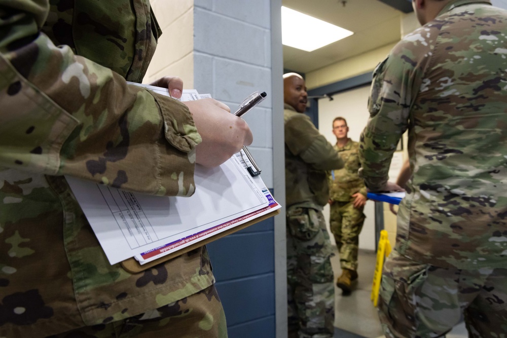 USAFSAM  students practice sanitation inspections in public health course