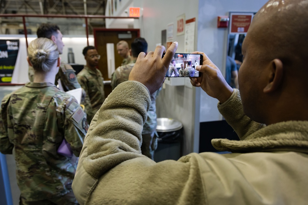 USAFSAM  students practice sanitation inspections in public health course