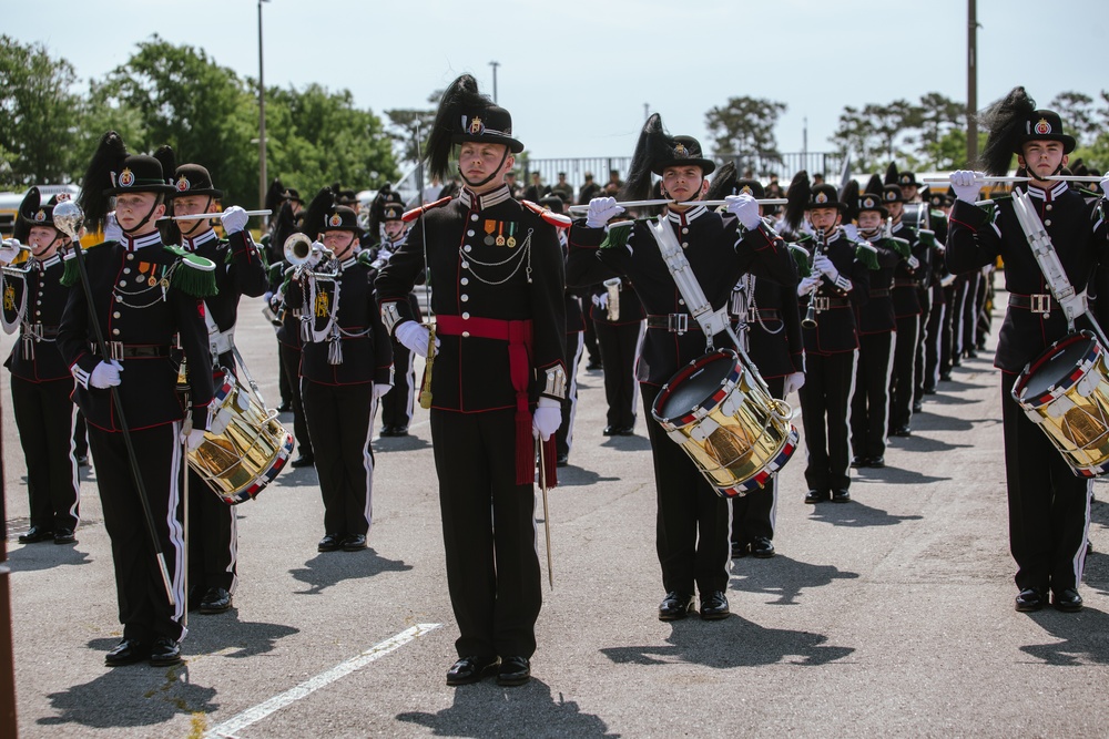 The Norwegian Army's &quot;His Majesty the King's Guard&quot; performs at Camp Lejeune