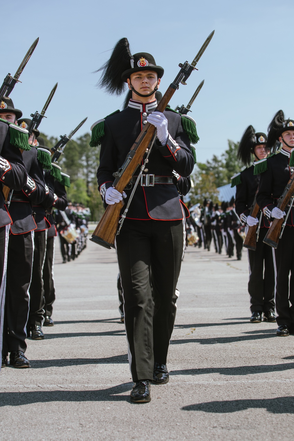 The Norwegian Army's &quot;His Majesty the King's Guard&quot; performs at Camp Lejeune