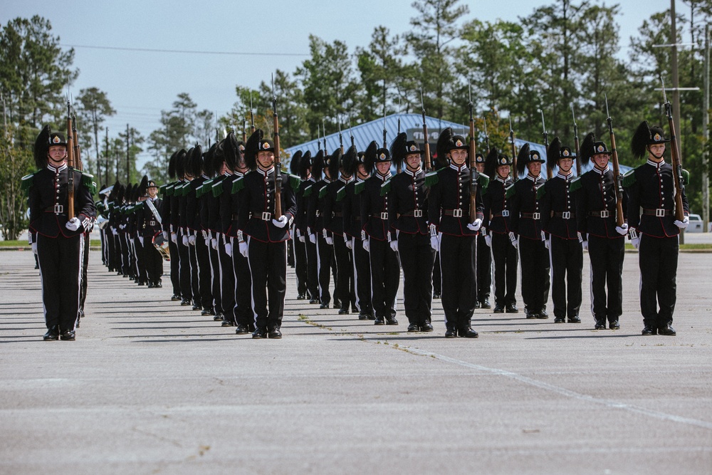 The Norwegian Army's &quot;His Majesty the King's Guard&quot; performs at Camp Lejeune