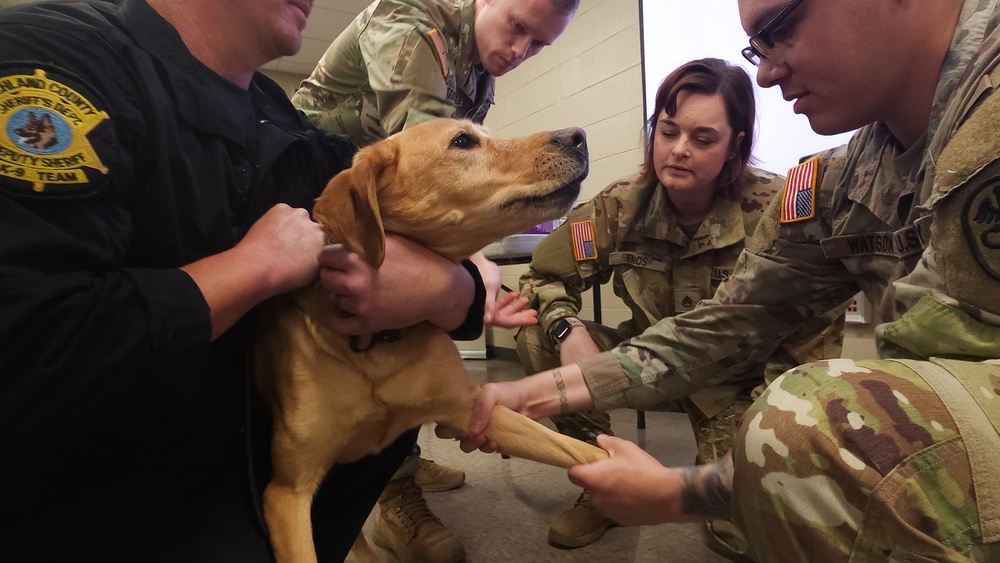 South Carolina Army National Guard aviation unit conducts K9 medical training with Richland County Sheriff Department