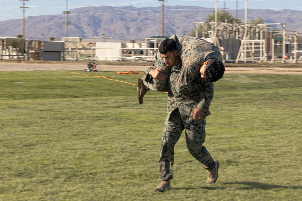 Back to back: Marines with MAIC 75-23 run CFT on day two