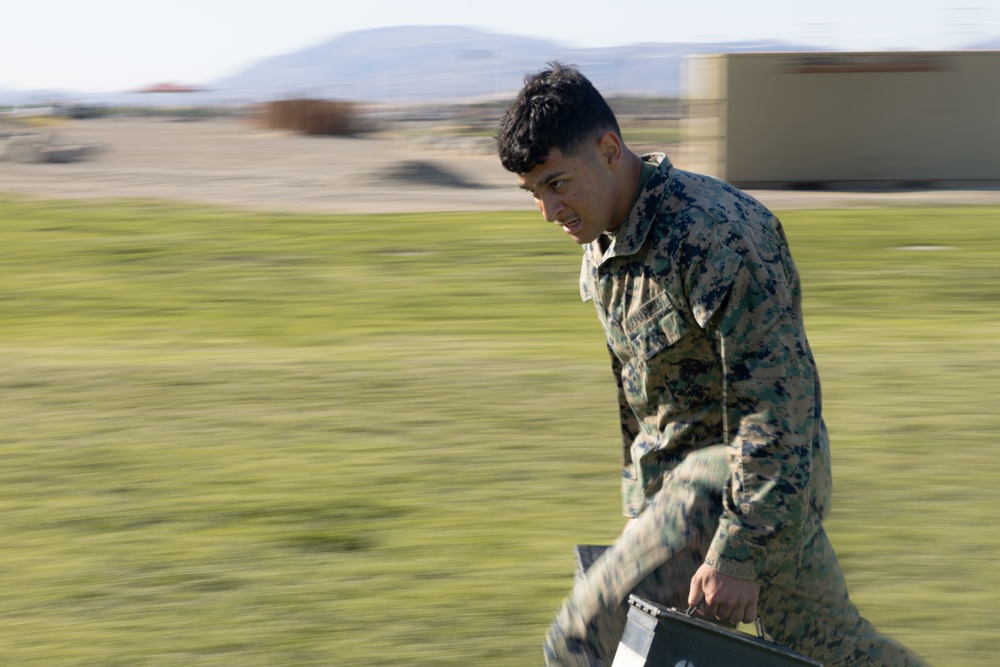 Back to back: Marines with MAIC 75-23 run CFT on day two