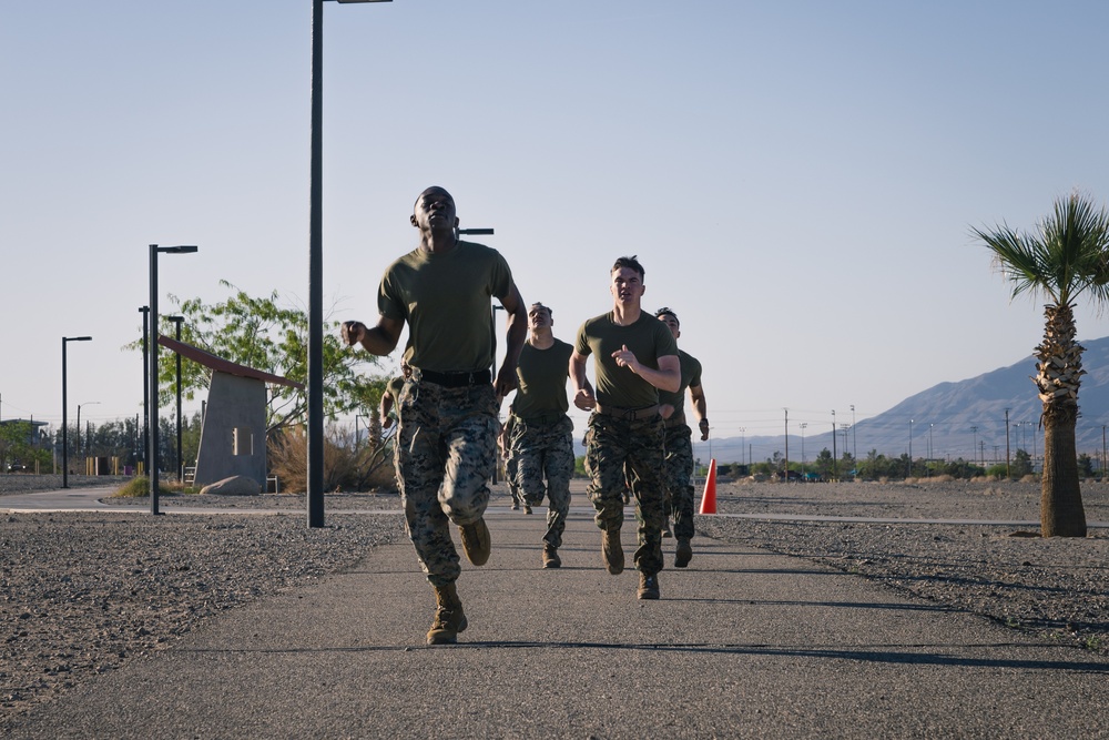 Back to back: Marines with MAIC 75-23 run CFT on day two