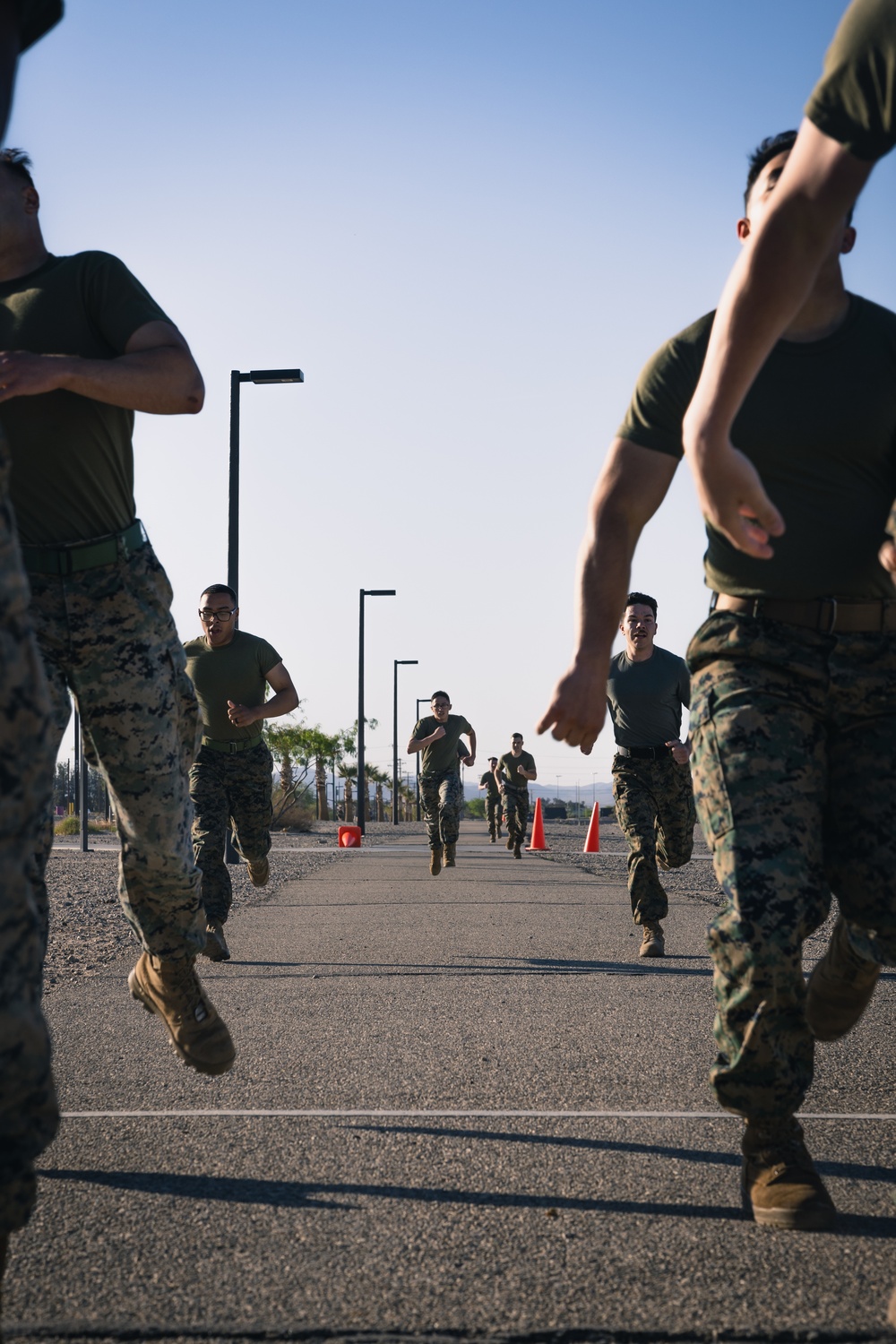 Back to back: Marines with MAIC 75-23 run CFT on day two