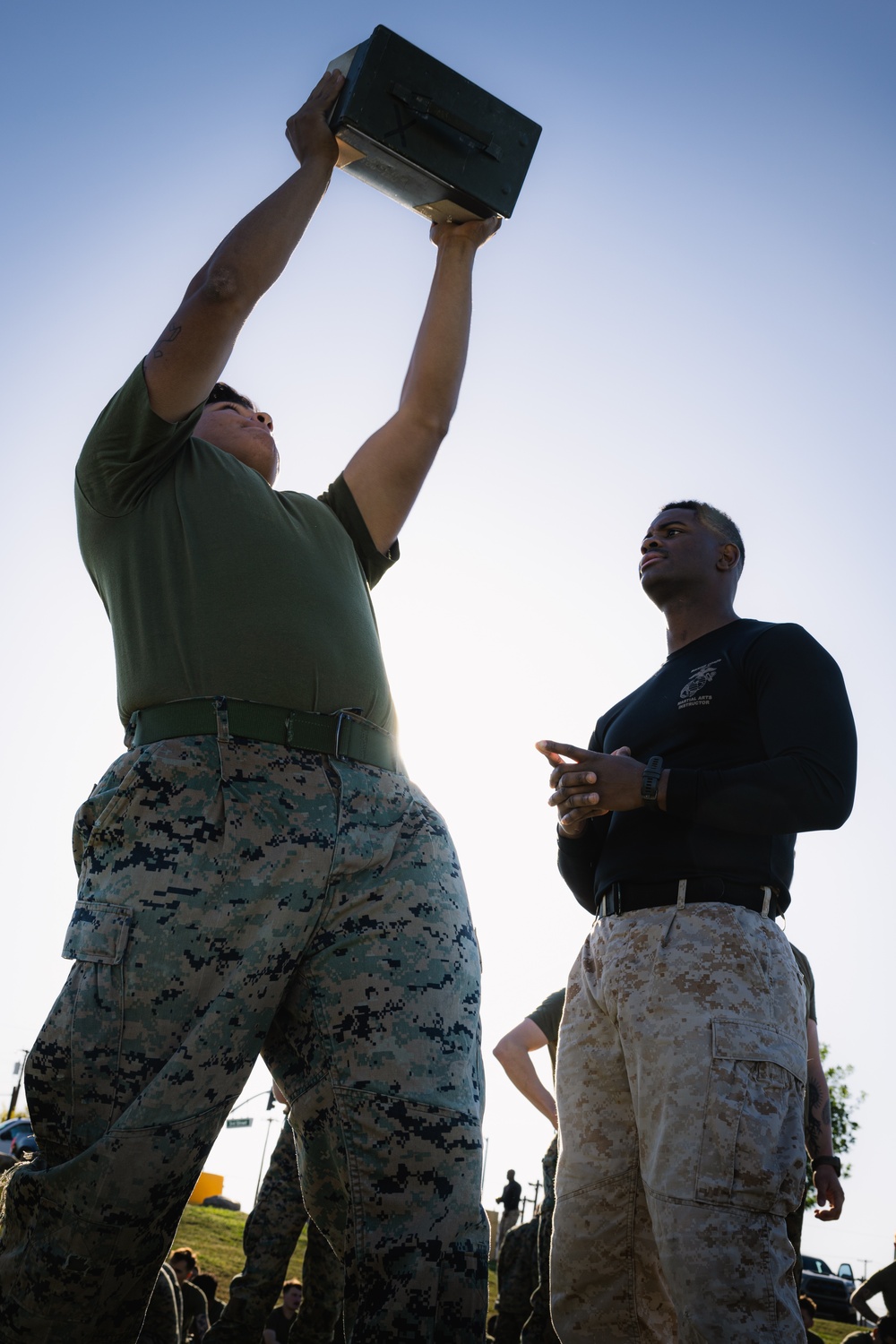 Back to back: Marines with MAIC 75-23 run CFT on day two