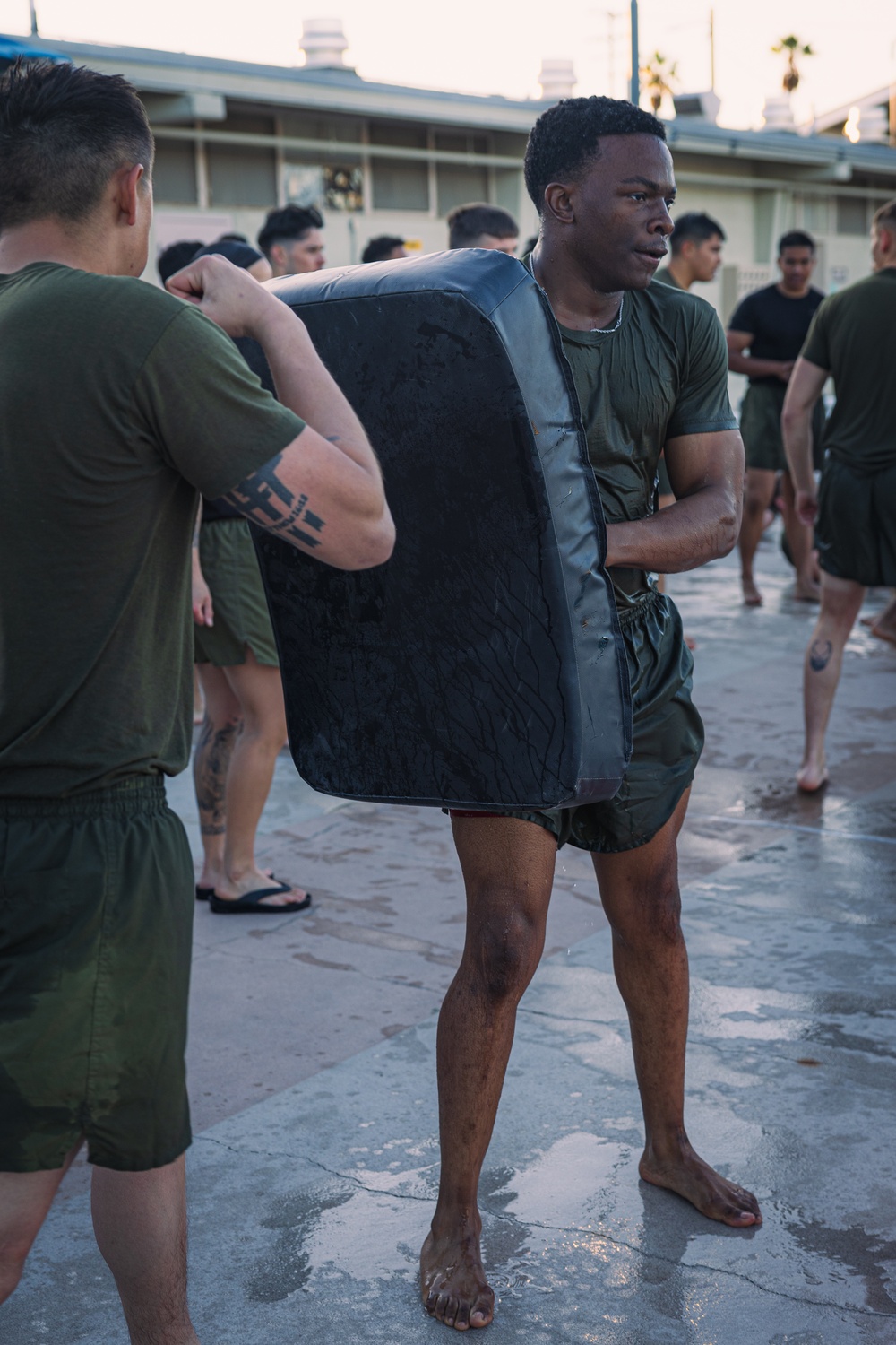 Marines make waves while shallow water grappling during MAIC 73-25