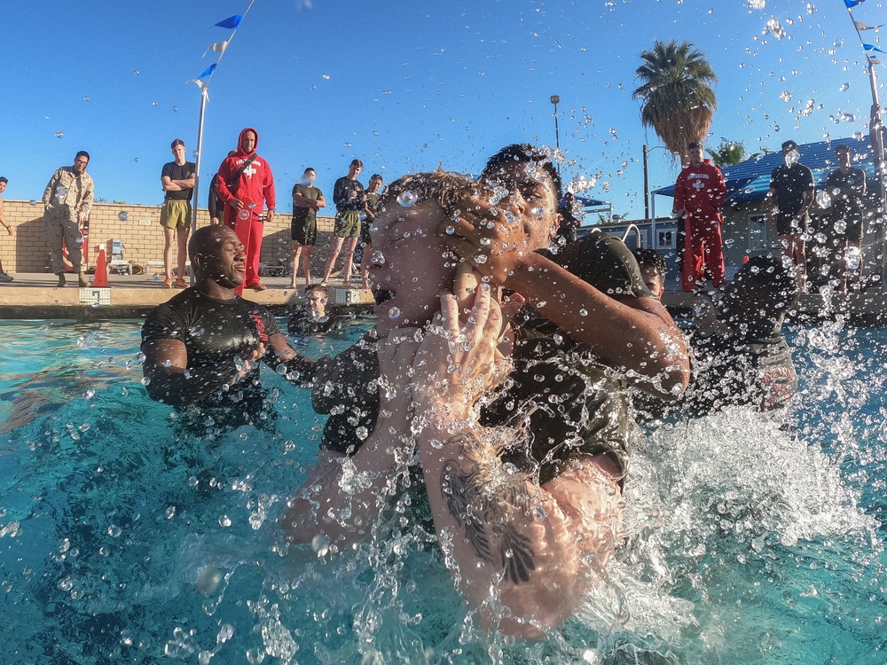 Marines make waves while shallow water grappling during MAIC 73-25