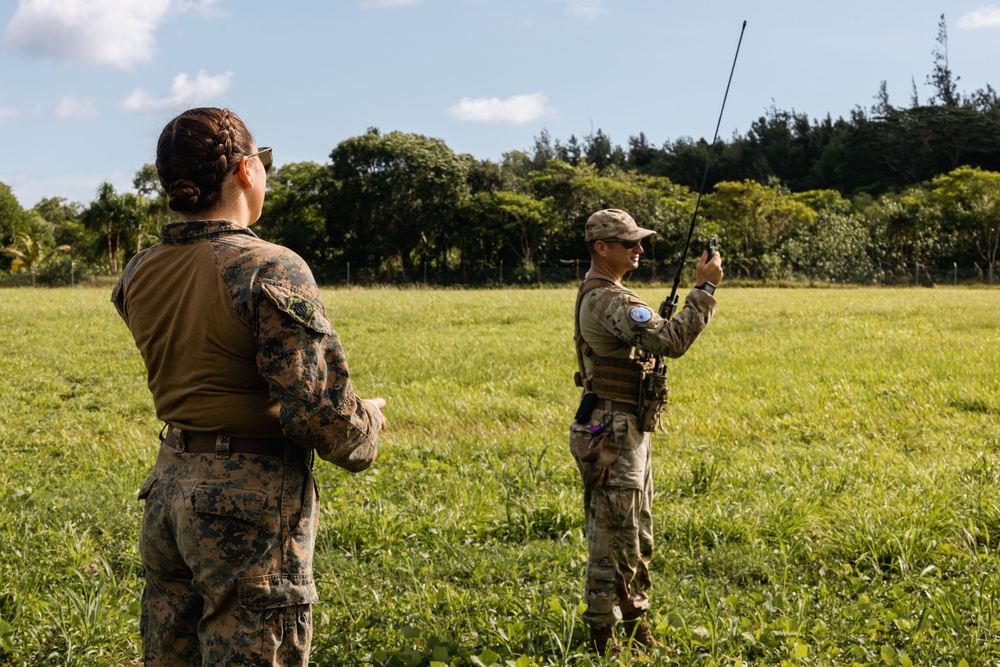 MRF-D 25.3: U.S. service members receive an air delivery