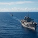 Blue Ridge conducts a maneuvering exercise with French ships