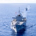 USS Blue Ridge (LCC 19), Vendémiaire (F-734) and Auguste Bénébig (P779) sail in formation during Exercise Croix du Sud