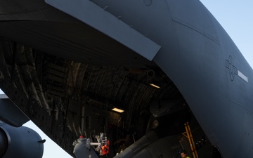 JBER aircrew, French Army work together to unload Puma from C-17