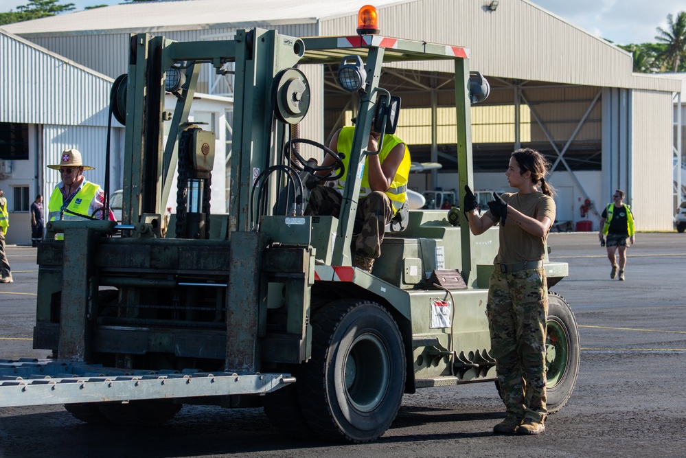JBER aircrew, French Army work together to unload Puma from C-17