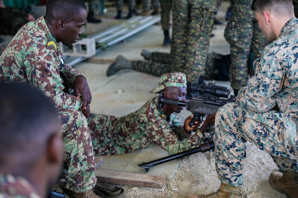 U.S. Marines and Partner Nation Forces cross-train on marksmanship for an integrated weapons strategy