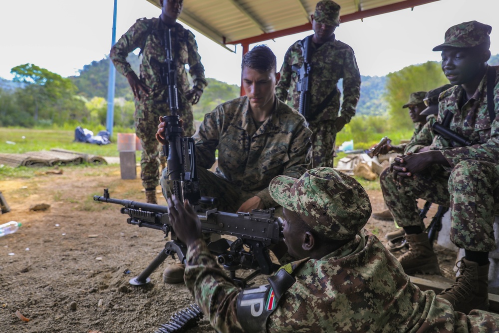 U.S. Marines and Partner Nation Forces cross-train on marksmanship for an integrated weapons strategy