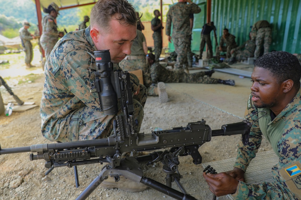 U.S. Marines and Partner Nation Forces cross-train on marksmanship for an integrated weapons strategy
