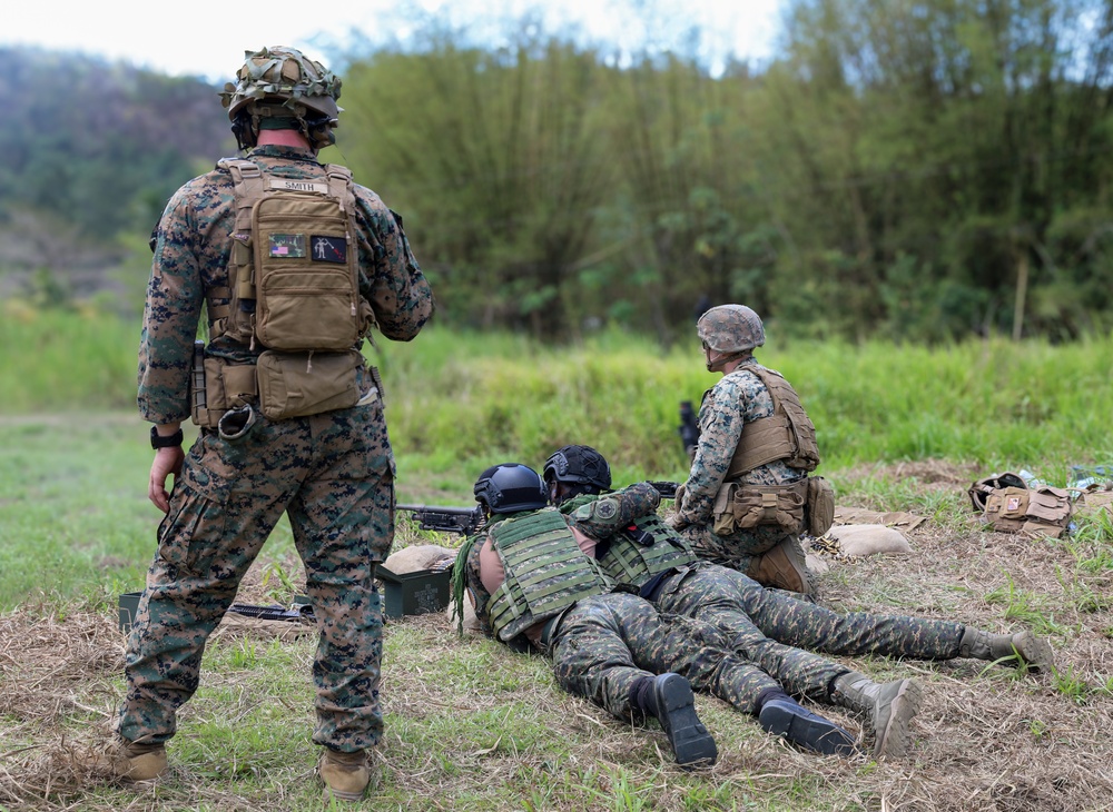 U.S. Marines and partner nations conduct M240B machine gun training during TRADEWINDS 25