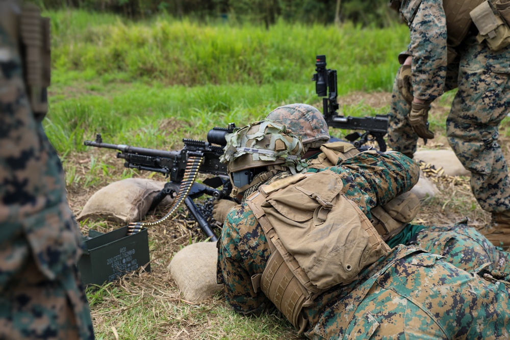 U.S. Marines and partner nations conduct M240B machine gun training during TRADEWINDS 25