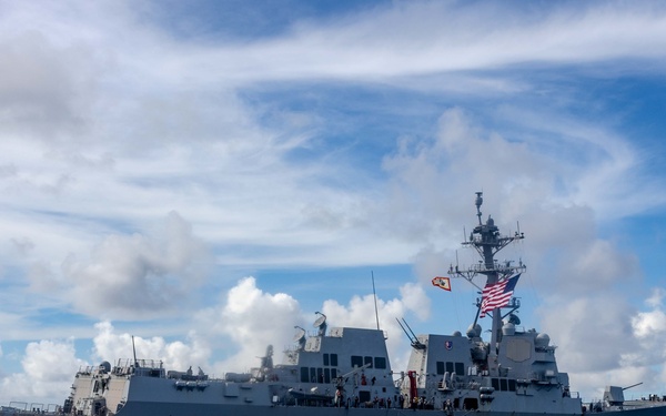 USS Ralph Johnson Sails Near Diego Garcia