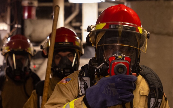 Wasp Conducts Engineering General Quarters Drill