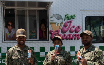 USS John C. Stennis (CVN 74) Sailors attend ice cream social