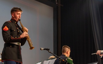 2nd Marine Division Band and the Norwegian Army’s “His Majesty the King’s Guard” perform at Camp Lejeune