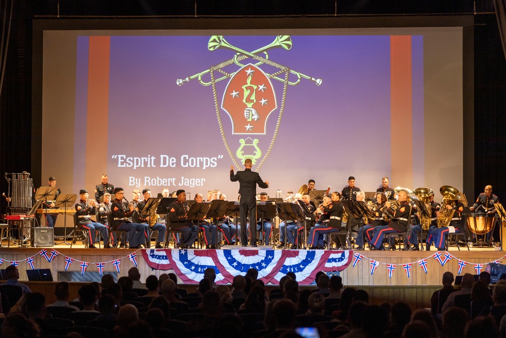 2nd Marine Division Band and the Norwegian Army’s “His Majesty the King’s Guard” perform at Camp Lejeune