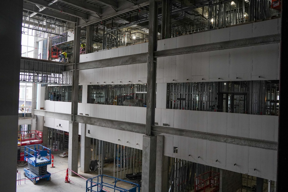 Construction work continues on the site of the Louisville VA Medical Center April 30, 2025