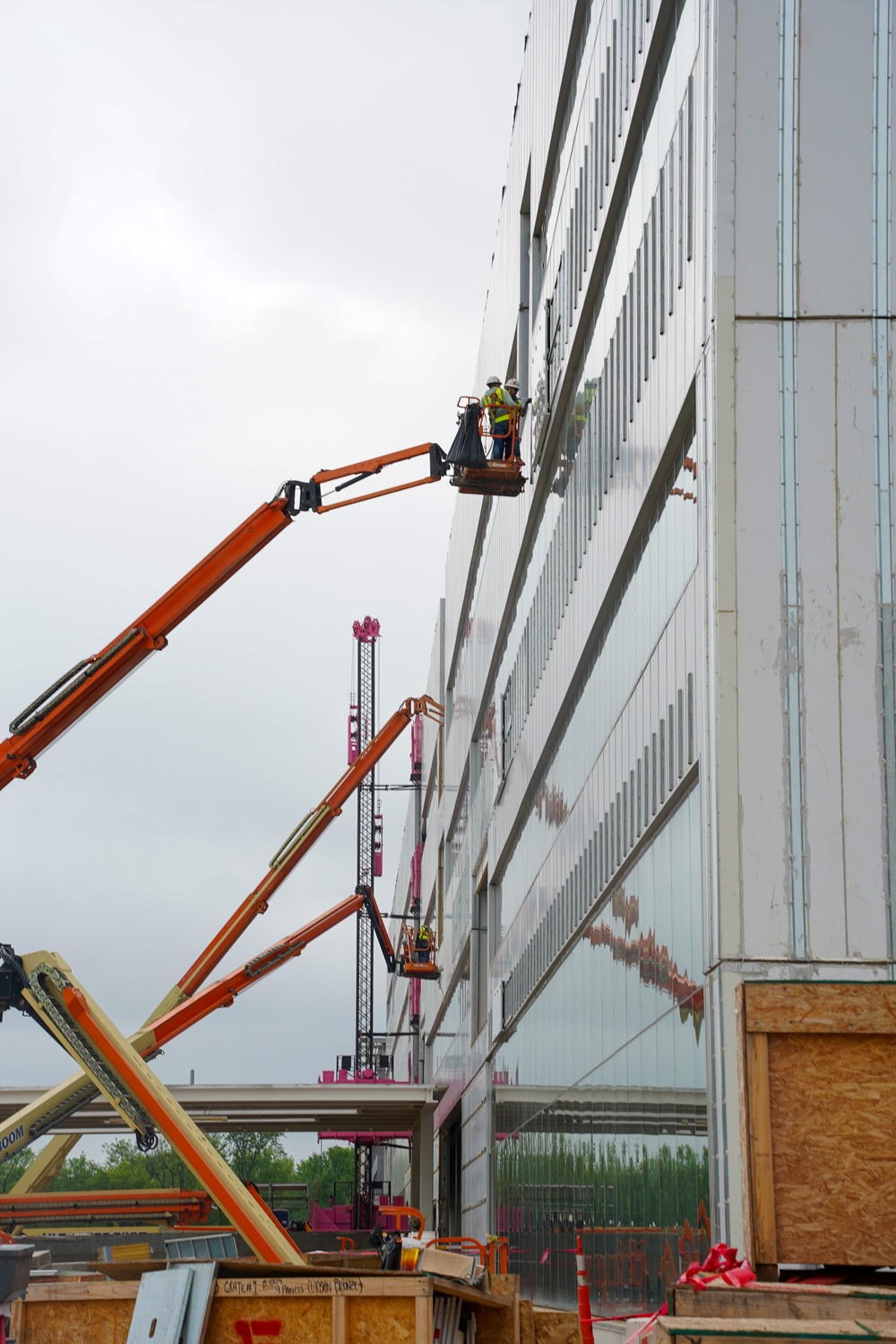 Construction work continues on the site of the Louisville VA Medical Center April 30, 2025