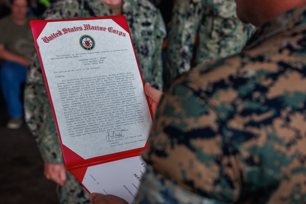 U.S. Navy sailors awarded at going away ceremony