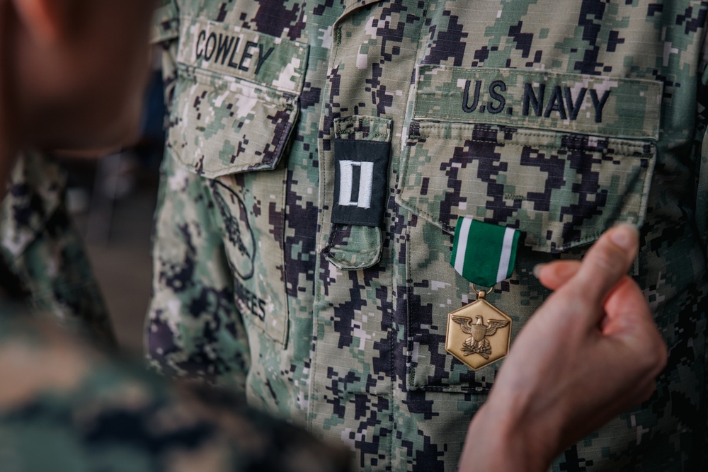 U.S. Navy sailors awarded at going away ceremony