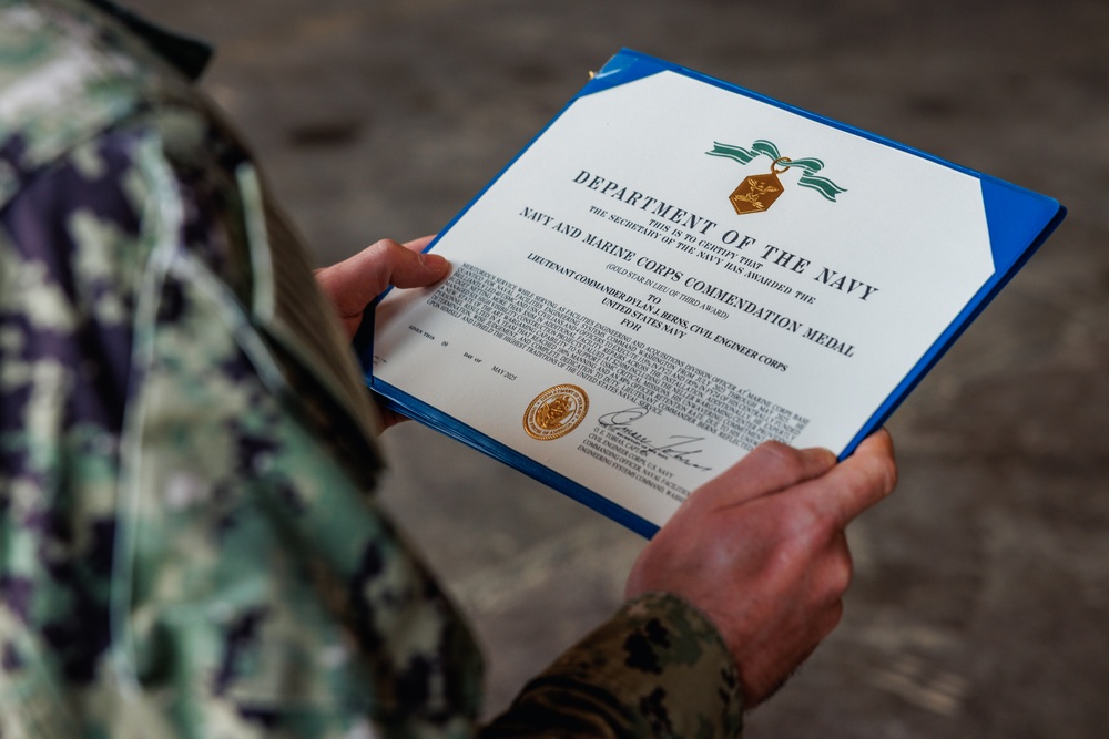 U.S. Navy sailors awarded at going away ceremony