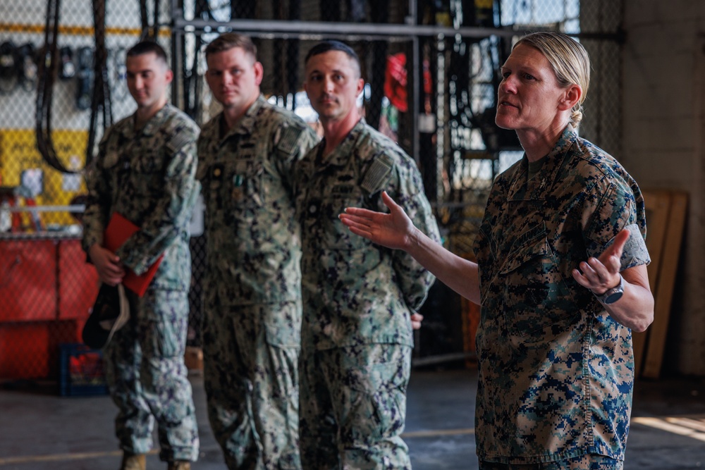 U.S. Navy sailors awarded at going away ceremony