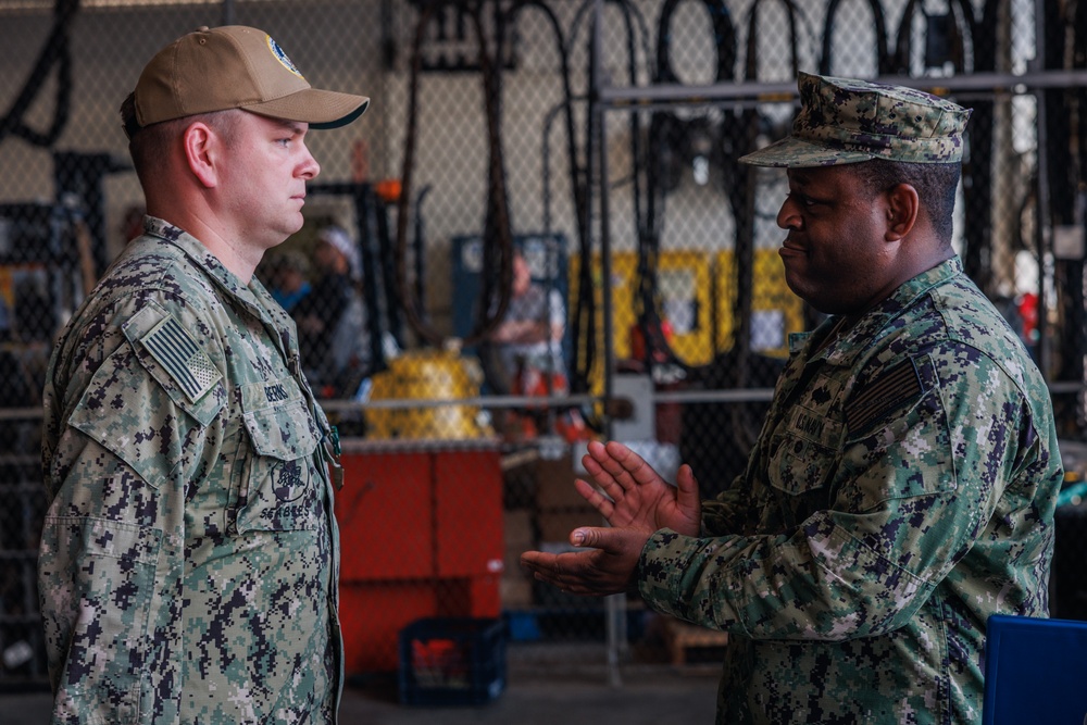 U.S. Navy sailors awarded at going away ceremony