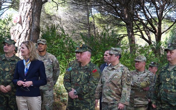 U.S. Department of State Charge d'affairs, Nancy VanHorn visits U.S. Army and Albanian Armed Forces Soldiers in the field