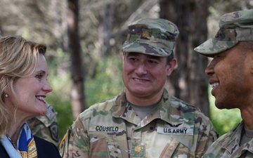 U.S. Department of State Charge d'affairs, Nancy VanHorn visits U.S. Army and Albanian Armed Forces Soldiers in the field
