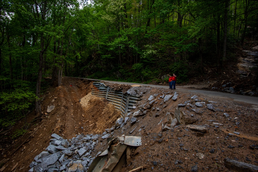 Storm damage from Hurricane Helene near Lake Tahoma