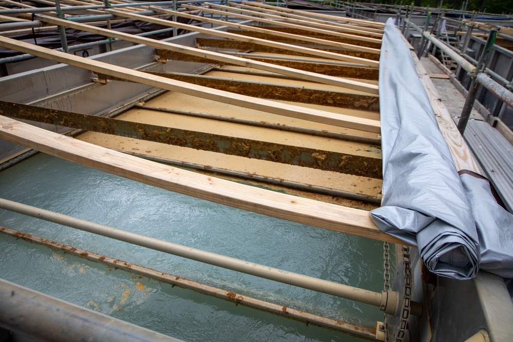 Temporary water treatment facility at Burnett reservoir