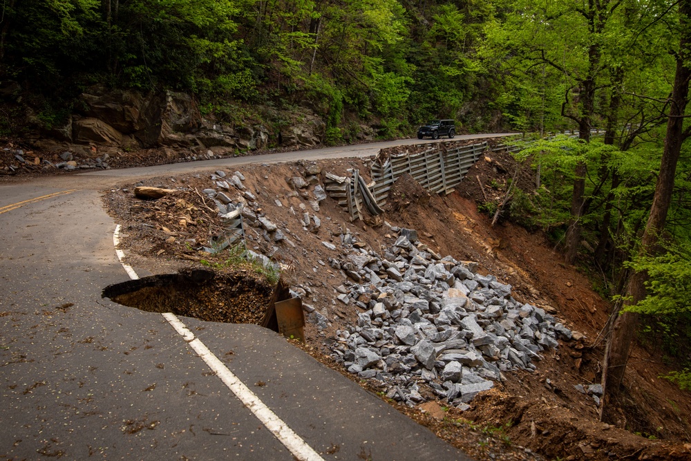 Storm damage from Hurricane Helene near Lake Tahoma