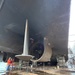 Dredge Potter rear propeller inspection while in dry dock at National Maintenance and Repair in Hartford, Illinois.