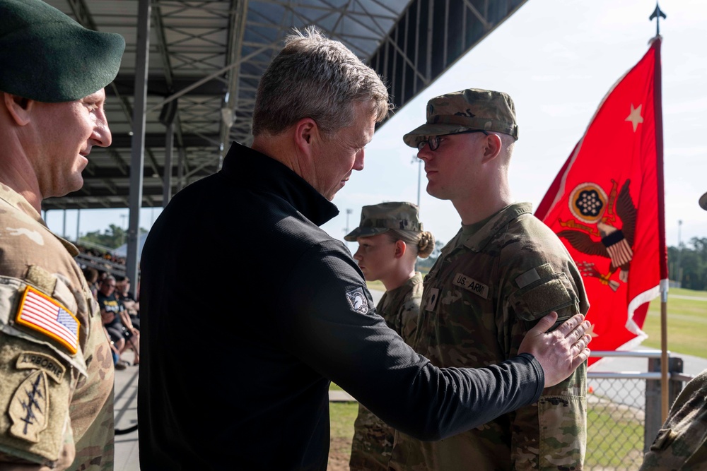Secretary of the Army, Hon. Dan Driscoll, visits and engages with trainees in Basic Combat Training and Soldiers stationed at Fort Jackson, SC