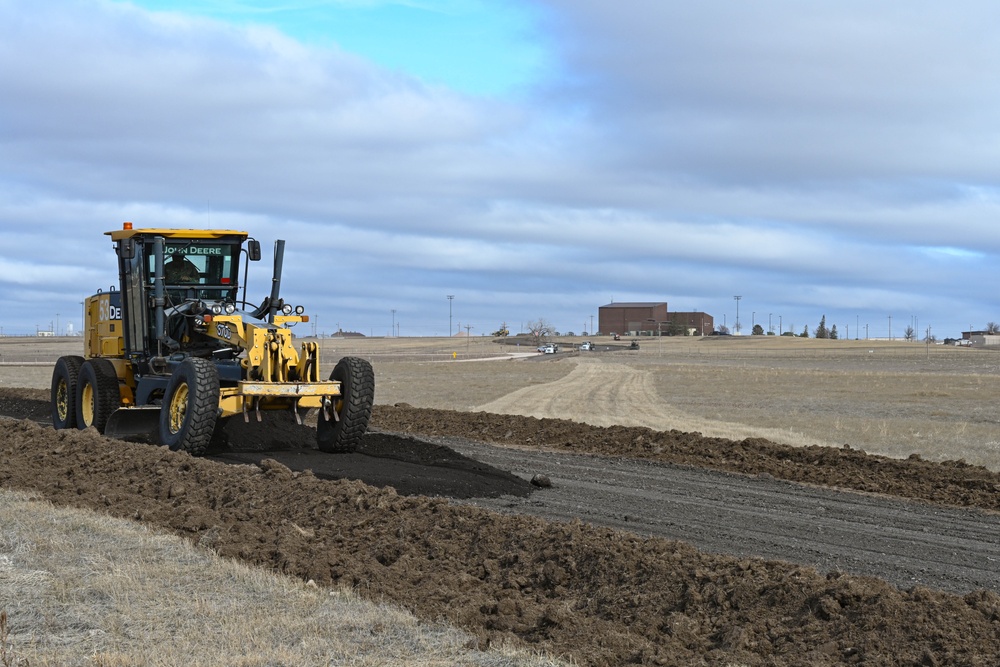28th Civil Engineer Squadron Constructs Temporary Haul Road For B-21 Construction